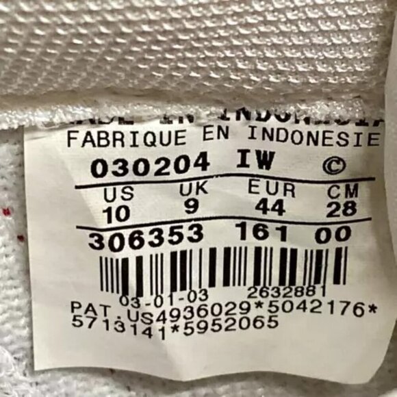 Nike Air Force 1 Men's 10 White Red Low '82 Limited 306353-161 Rare 2003 Y2K Vtg - Picture 9 of 16